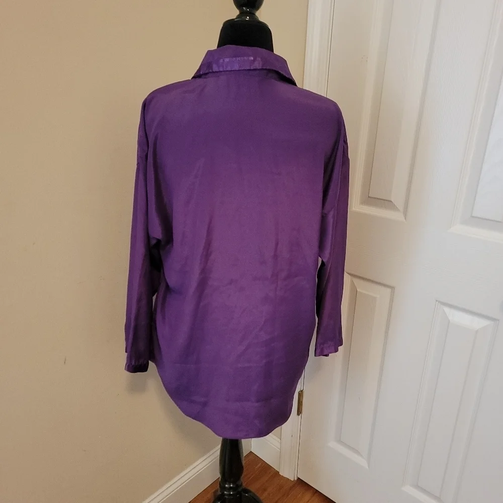 Victoria's Secret Purple Oversized Satin Sleep Shirt Size S - Picture 2 of 6